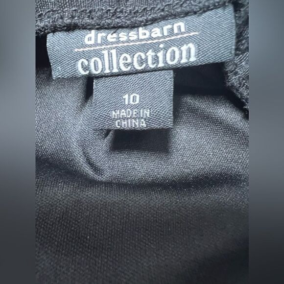 Dressbarn Collection Dress Size 10 Black Tulle Evening Tie Waist - Picture 12 of 16